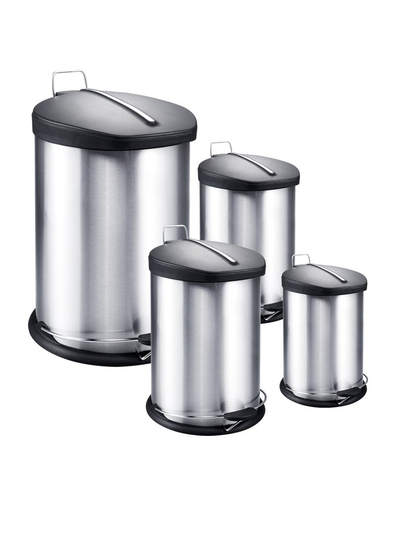 Home Maker 5L Stainless Steel Step Bin – Compact, Soft-Close Lid, Fingerprint-Resistant, Hands-Free Pedal for Home & Office  - Image 2