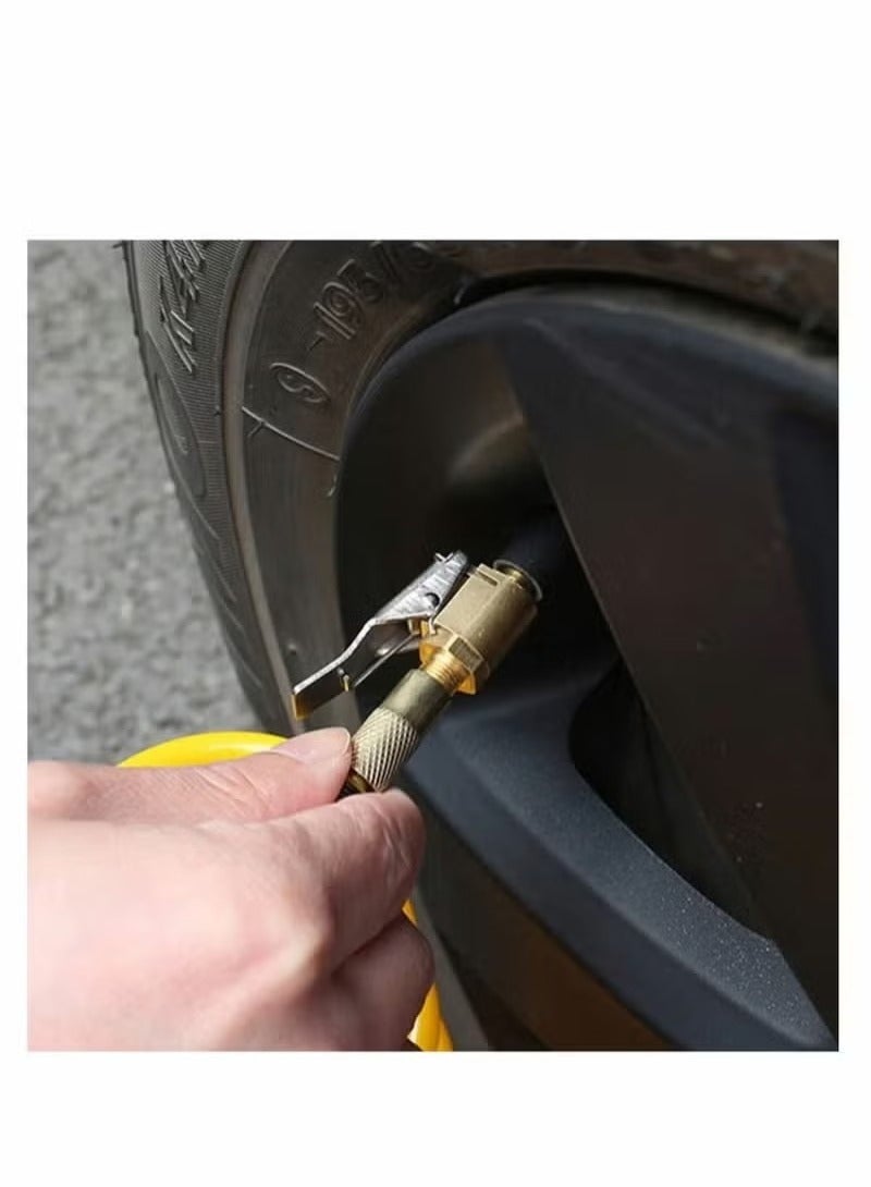 Generic 5pcs Brass Air Chuck Tire Air Chuck Heavy Duty Lock on Tire Inflator Chuck with Clip for Tire Inflator Gauge Compressor Accessories  - Image 5