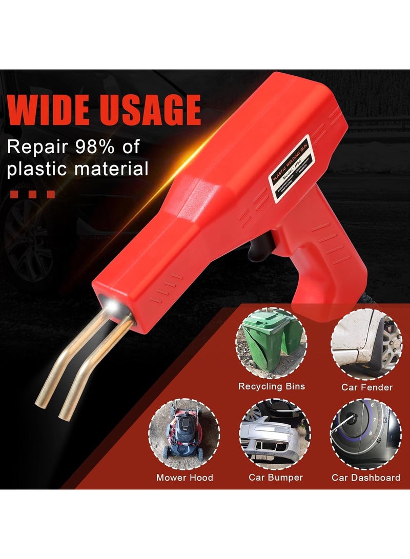 KIIUMI Plastic Welding Kit&Plastic Welder, Hot Presses Stapler Plastic Welding Car Bumper Repair Kit with 200pcs Staples, Plastics Welders Garage Tool Kit - Image 2