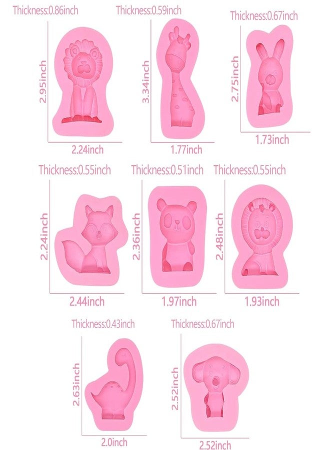 Skytail Animal Fondant Mold Lion Rabbit Chocolate Mold Giraffe Elephant Dinosaur Silicone Molds for DIY Jungle Safari Cake Decorating Molds for Cupcakes Candy Cookies Soap Candles Epoxy Clay Mold - Image 2