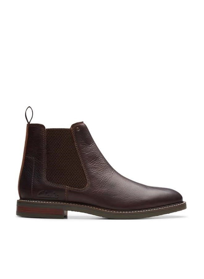 clarks حذاء تشيلسي سهل للرجال من مجموعة كلاركس جاكسن، جلد بني مدبب، 8 عريض أمريكي - Image 1