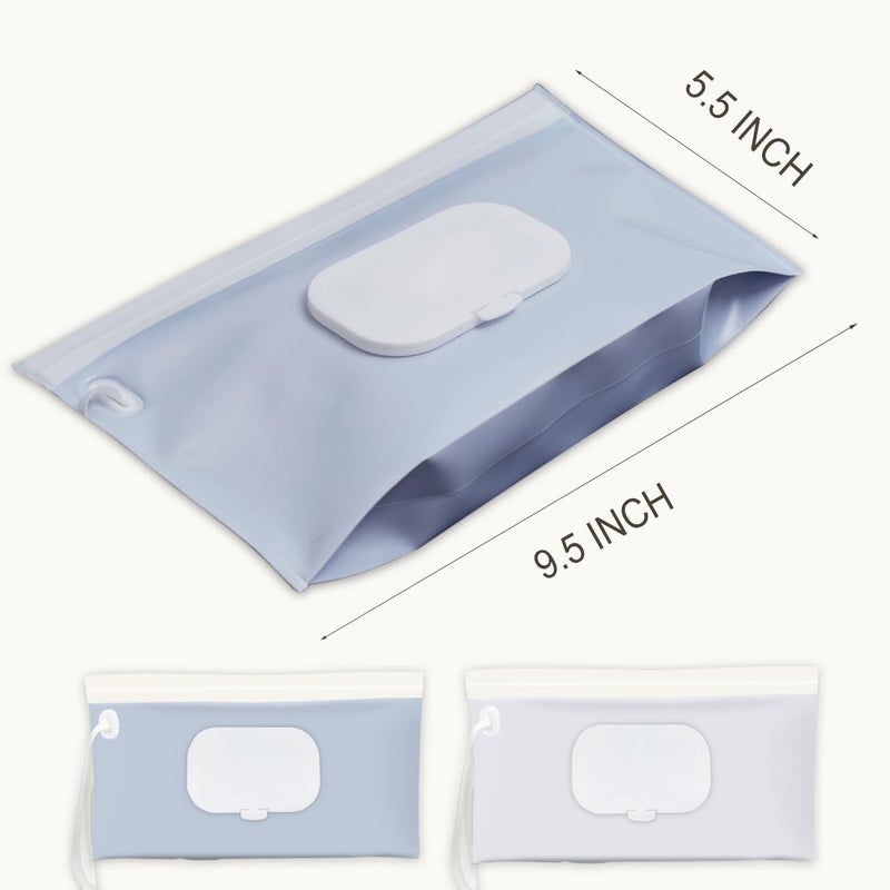 cephira Baby wipes dispenserï¼Œportable baby wipes holder for outdoor, Refillable baby wipes container, on the go wet wipe pouch for travel, resuable wipes dispenser for hiking (Blue) - Image 5