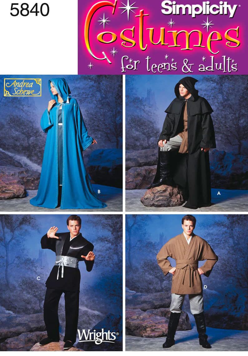 Simplicity Teen's and Adult's Wizard Costume and Ninja Costume Sewing Patterns, Sizes XS-XL - Image 5