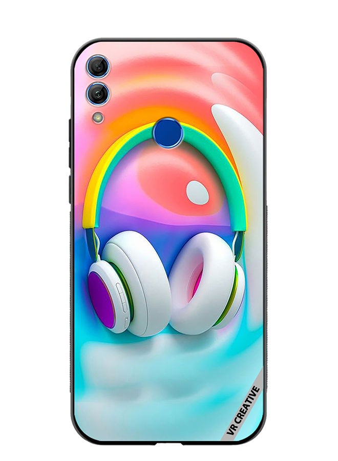 Protective Case Cover For Honor 10 Lite Music Headphones Design Multicolour