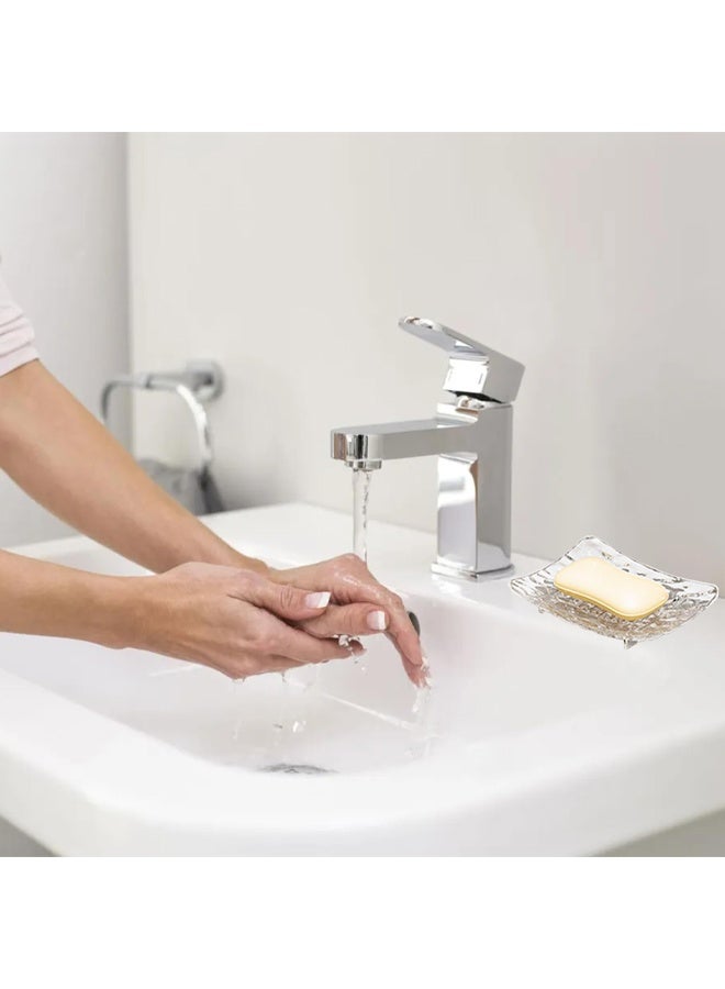 Plastic Soap Dish Holder for Bar Soap, Bathroom Soap Dishes Bar Soap Holder Tray, Soap Dishes for Shower Bathroom, Kitchen Sink Soap Dish, Clear - Image 5