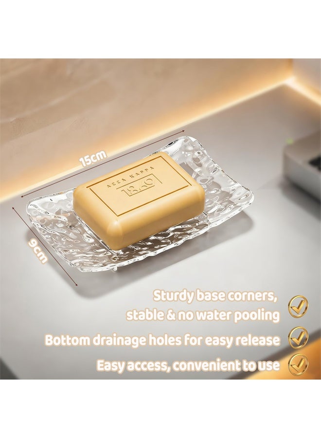 Plastic Soap Dish Holder for Bar Soap, Bathroom Soap Dishes Bar Soap Holder Tray, Soap Dishes for Shower Bathroom, Kitchen Sink Soap Dish, Clear - Image 2