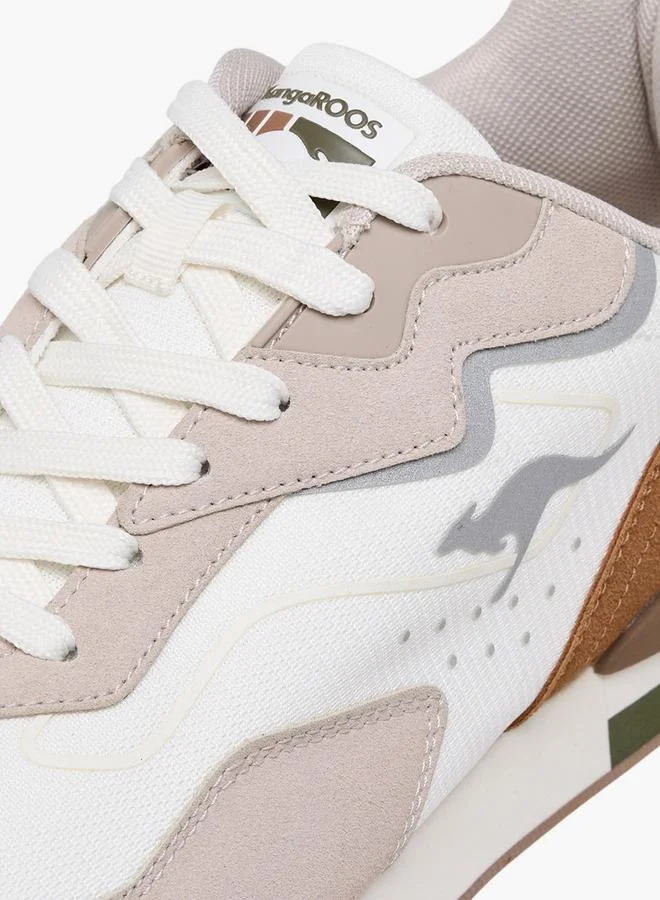 Kangaroos BEIGE Women Colourblock Lace-Up Sports Shoes for Men | Best Price UAE