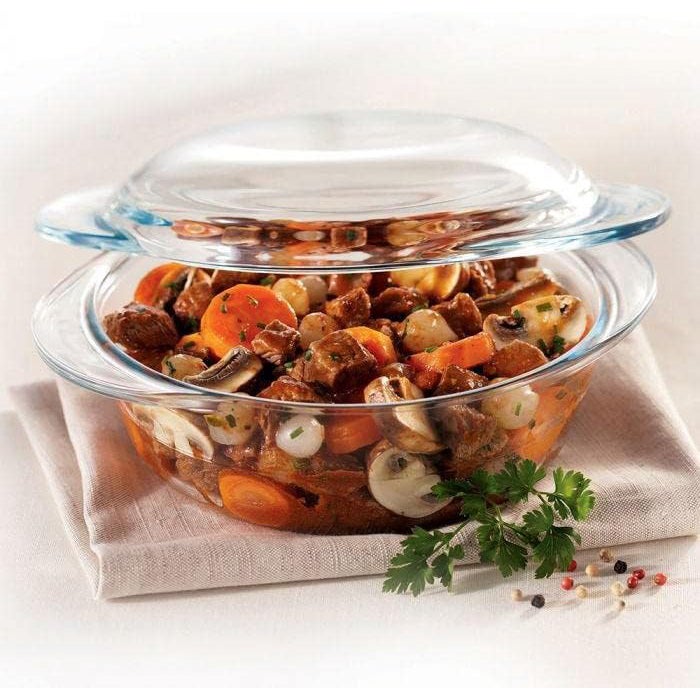 Marinex Small Glass Casserole with Lid, Oven Safe Transparent Bakeware for Lasagna, Cakes, Brownies, Roasting & Casseroles  Heat Resistant Durable Glass Dish for Home & Kitchen - Image 2