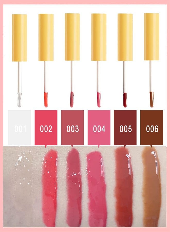 VERONNI 6 Colors Lip Tinted Stain Gloss Set, Hydrating Plumping Liquid Lipstick Set, Moisturizing Clear Lip Oil For Dry Lips, Nourishing Water Glossy Glass Lip Oil Gloss - Image 3