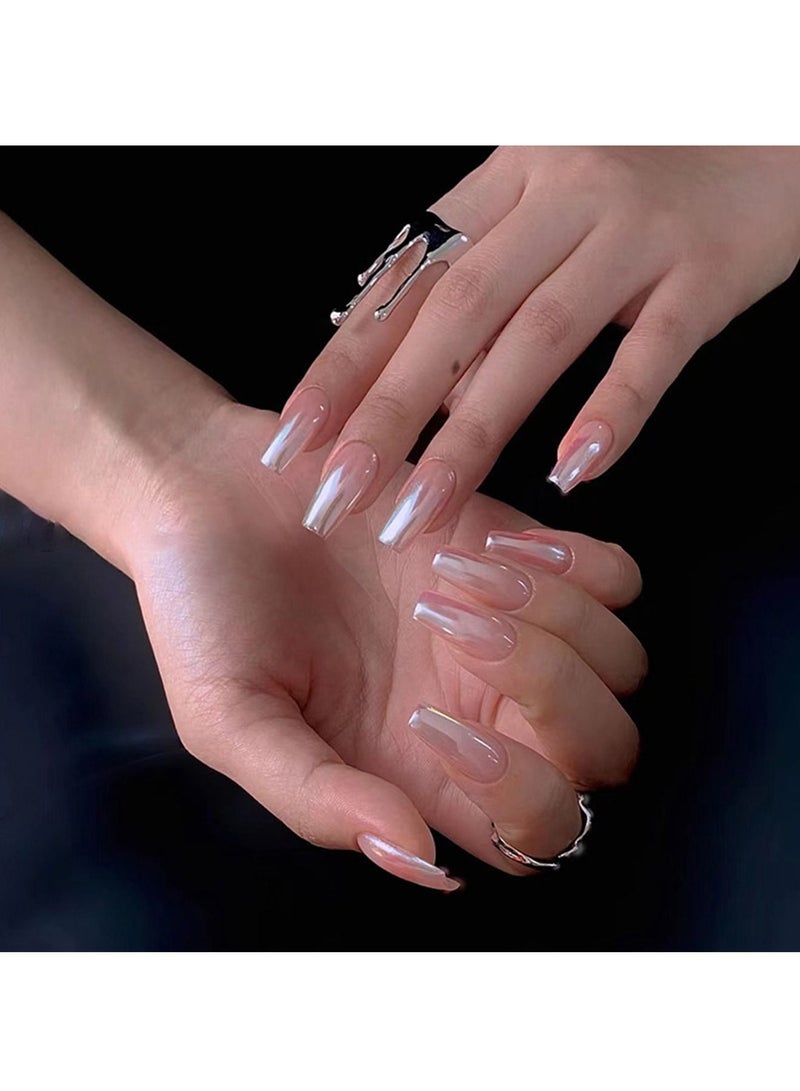 24 Pieces False Nails Set,Universal European And American Manicure, Detachable Nail Stickers - Image 2