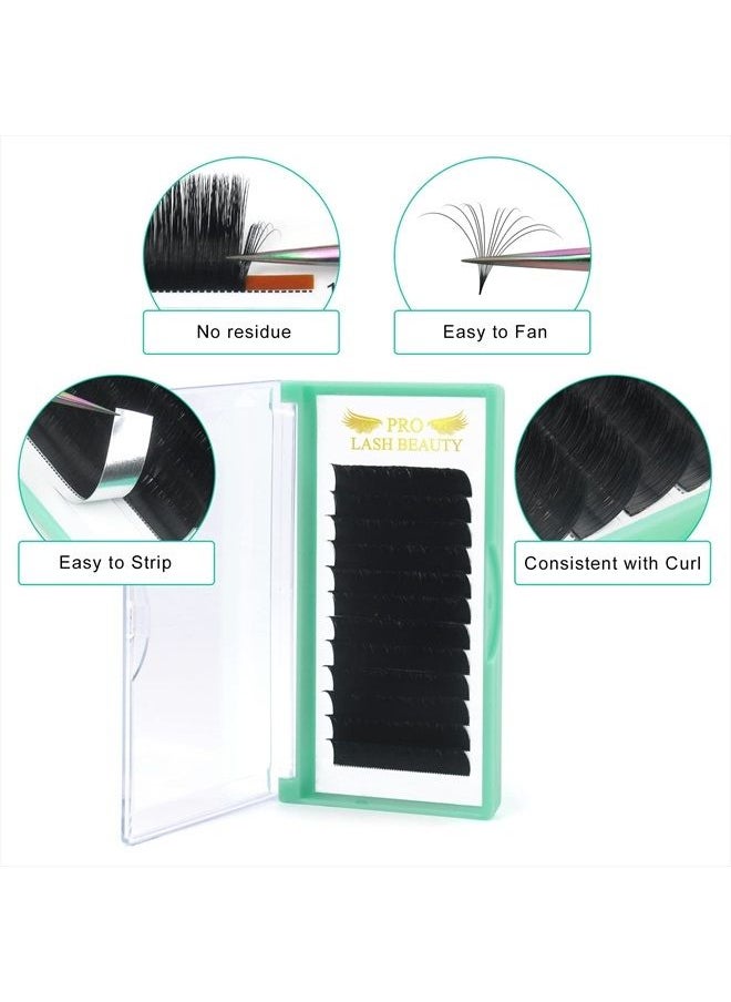 PRO LASHBEAUTY - Easy Fan Volume Lashes D-0.07-15-20 MIX Easy Fan Lashes C D curl Flowering Lash Extensions Rapid Blooming Lashes 9 to 25 mm Mega Volume Lash Extensions .03 .05 .07 .10(D-0.07,15-20mix) - Image 1
