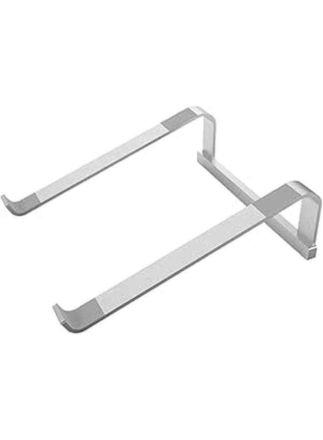 Aluminum Laptop Stand With Cooling Vent Adjustable Height Computer Holder Desk Elevating Rack For Office And Home Use Silver - Image 1