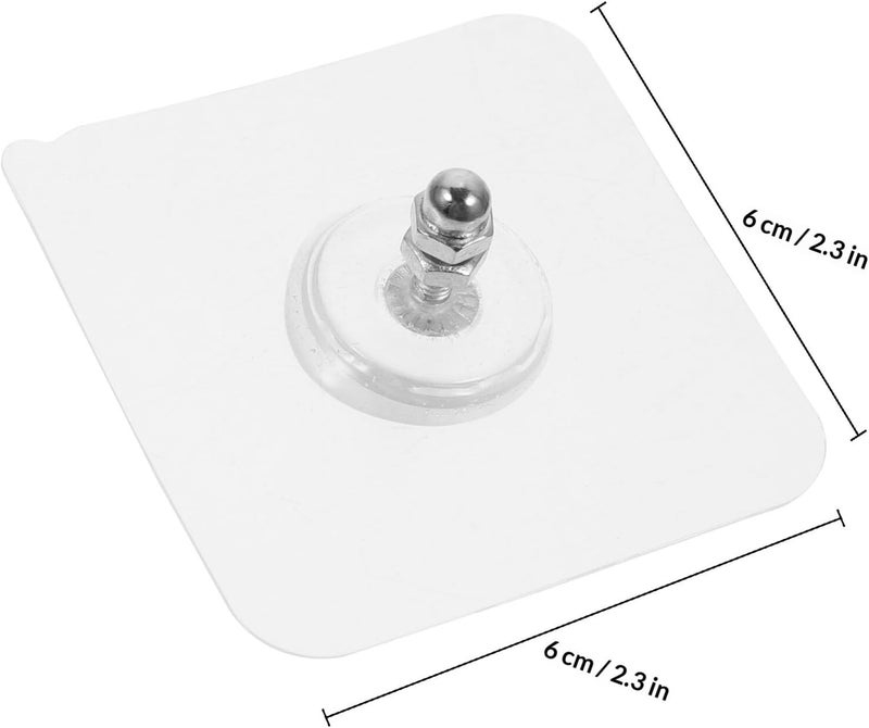 20pcs Strong Adhesive Wall Hooks for Coats and Towels, 16mm Screw Rod 6x6cm Square Sticker, No-Drill Heavy Duty Hooks for Home and Kitchen Organization - Image 2