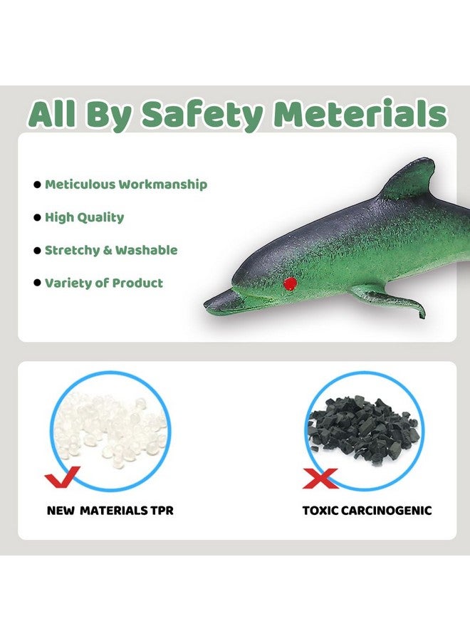 Yeonhatoys 20 PCS Mini Rubber Shark Toy Figure, Super Stretches Bath Toy Set, Material TPR, Ocean Sea Animal Floating Bathtub Toy Party Favors, Realistic Shark Dolphin Whale Toy - Image 5