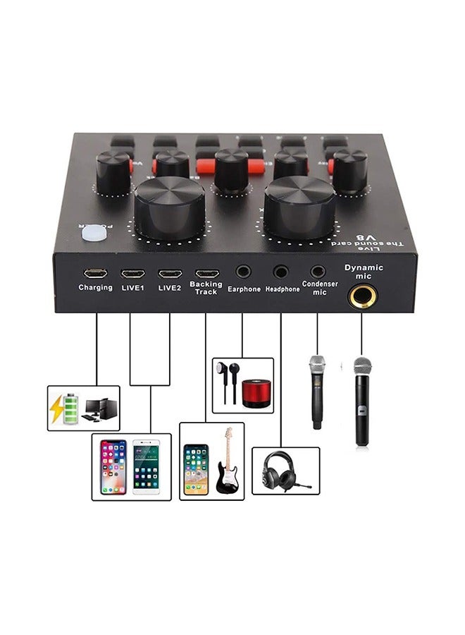 Condenser Microphone BundleMic Kit with Live Sound Card, Adjustable Mic Suspension Scissor Arm BM8006 Gold - Image 4