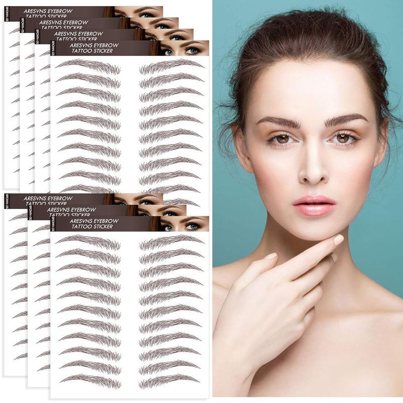 Aresvns Eyebrow Tattoo Sticker 77 Pairs4D Fake EyebrowsPopular Reddish Brown Chocolate color Eyebrow Transfers StickerSuitable SizesWaterproof and LongLasting 46 Days