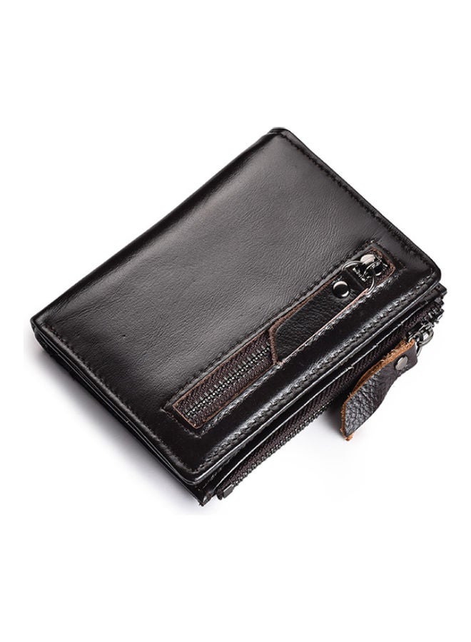 NIBEMINENT Zipper Detail Leather Wallet Dark Brown  - Image 2
