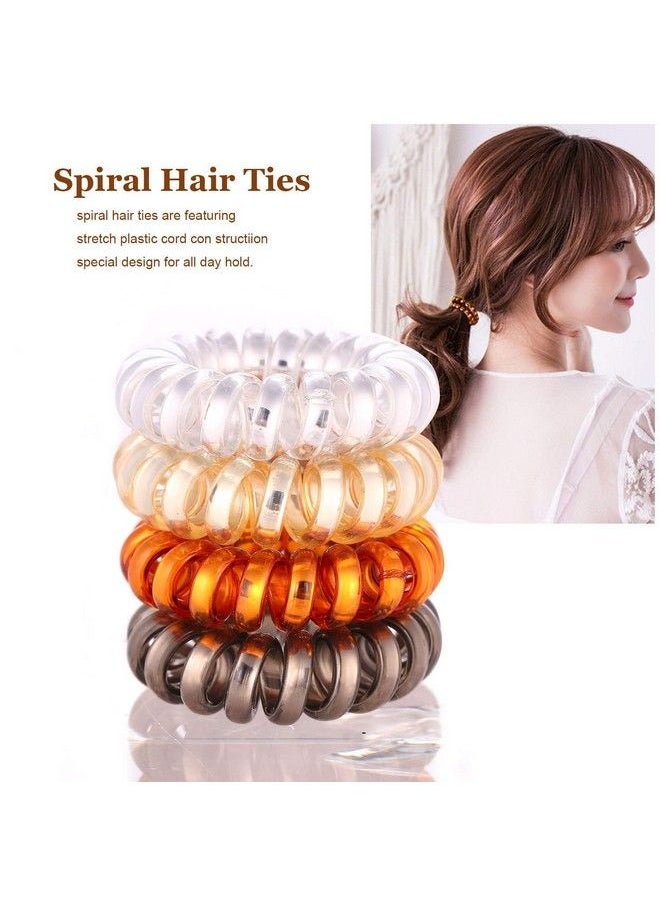 Fameza Fameza Rubber Spiral Ponytail Holder For Women (Multicolour) Set Of 3 By Fameza  - Image 4