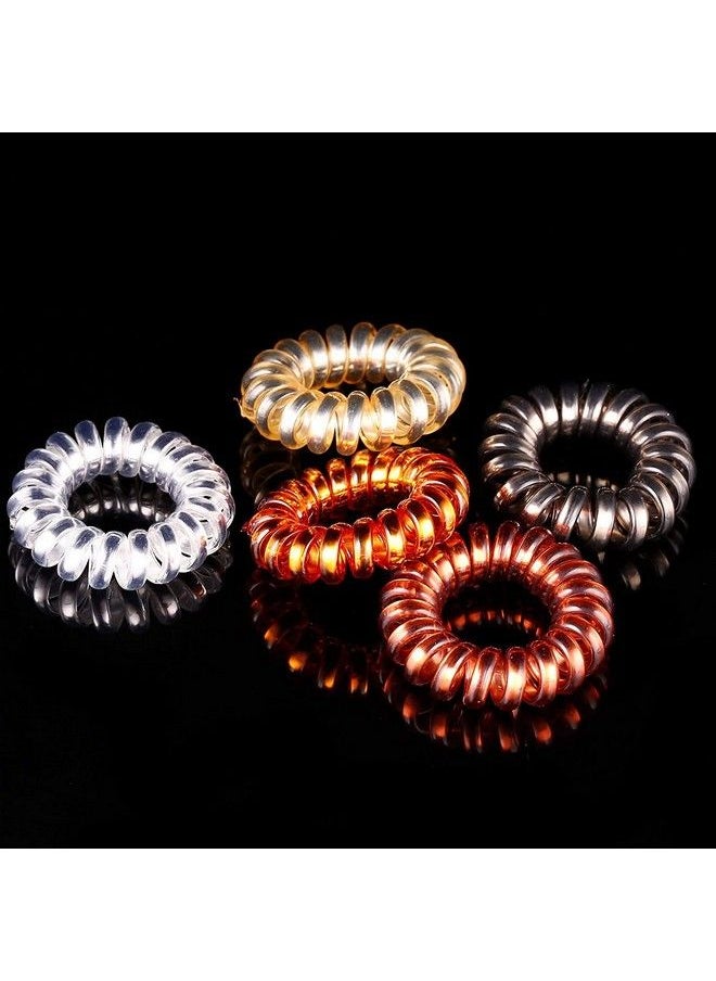 Fameza Fameza Rubber Spiral Ponytail Holder For Women (Multicolour) Set Of 3 By Fameza  - Image 3