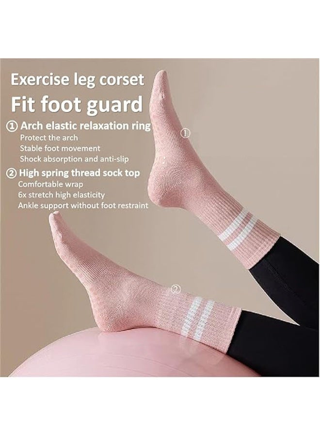 HOMESTAR 3 Pairs Pilates Socks, With Straps and Cushion, Non Slip Socks, Athletic Socks Ideal for Pilates, Ballet, Dance - Image 2