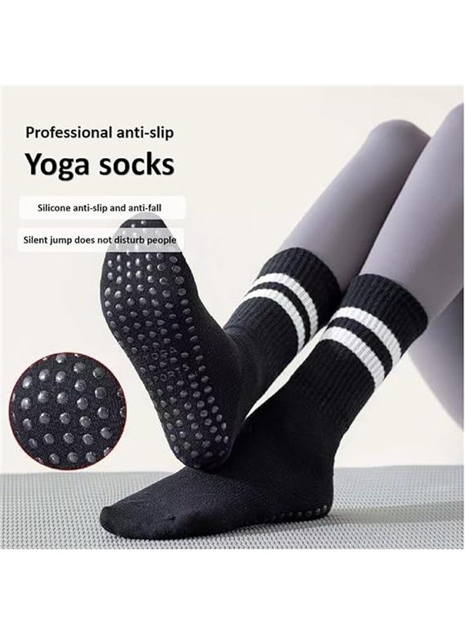 HOMESTAR 3 Pairs Pilates Socks, With Straps and Cushion, Non Slip Socks, Athletic Socks Ideal for Pilates, Ballet, Dance - Image 4