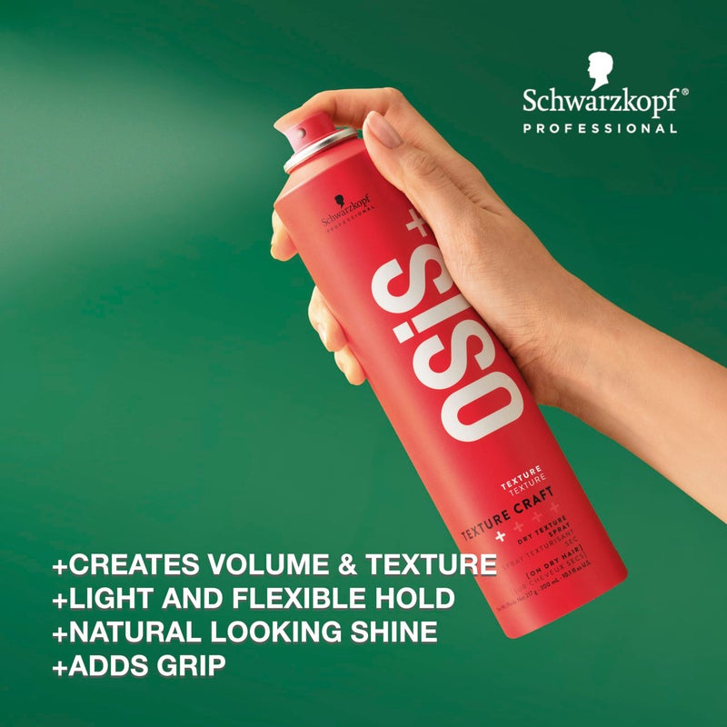 OSiS+ Texture Craft Volumizing Dry Texture Spray - Heat Protection, Root Lift and Volume with Natural Feel and Shine 7.7 oz - Image 2