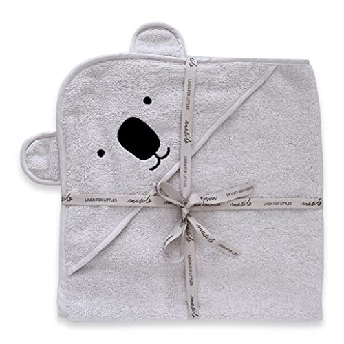Masilo 100% Cotton Hooded Towel/Ideal for Babies 0-18months / Luxurious and Super Absorbent Baby Towel/Infant to Toddler Wrap Towel with Hood/Soft, Lightweight and Breathable/Koala/Grey - Image 2