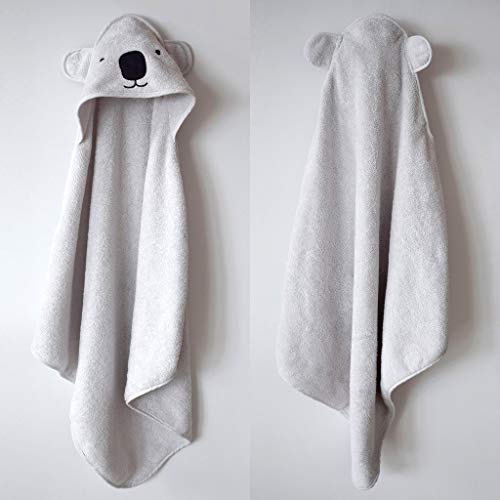 Masilo 100% Cotton Hooded Towel/Ideal for Babies 0-18months / Luxurious and Super Absorbent Baby Towel/Infant to Toddler Wrap Towel with Hood/Soft, Lightweight and Breathable/Koala/Grey - Image 3