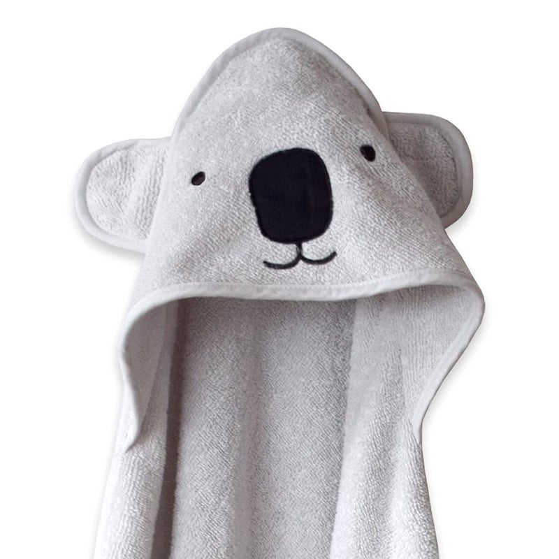 Masilo 100% Cotton Hooded Towel/Ideal for Babies 0-18months / Luxurious and Super Absorbent Baby Towel/Infant to Toddler Wrap Towel with Hood/Soft, Lightweight and Breathable/Koala/Grey - Image 5