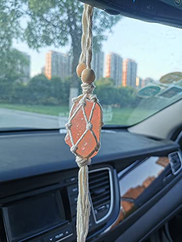 Persofine Handmade Himalayan Salt Car Rearview Mirror Pendant Car Decoration Hanging Ornaments for You - Image 1