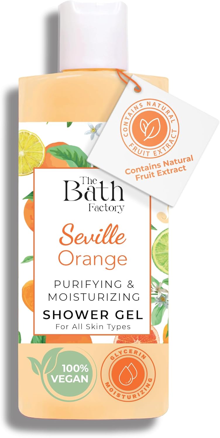 Shower Gel for Body Wash 100 Vegan Ocean Soap Contains Natural Sea Salt Moisturizing Liquid Soap as Bath Products for Men Women 135 Fl Oz Sevilla Orange