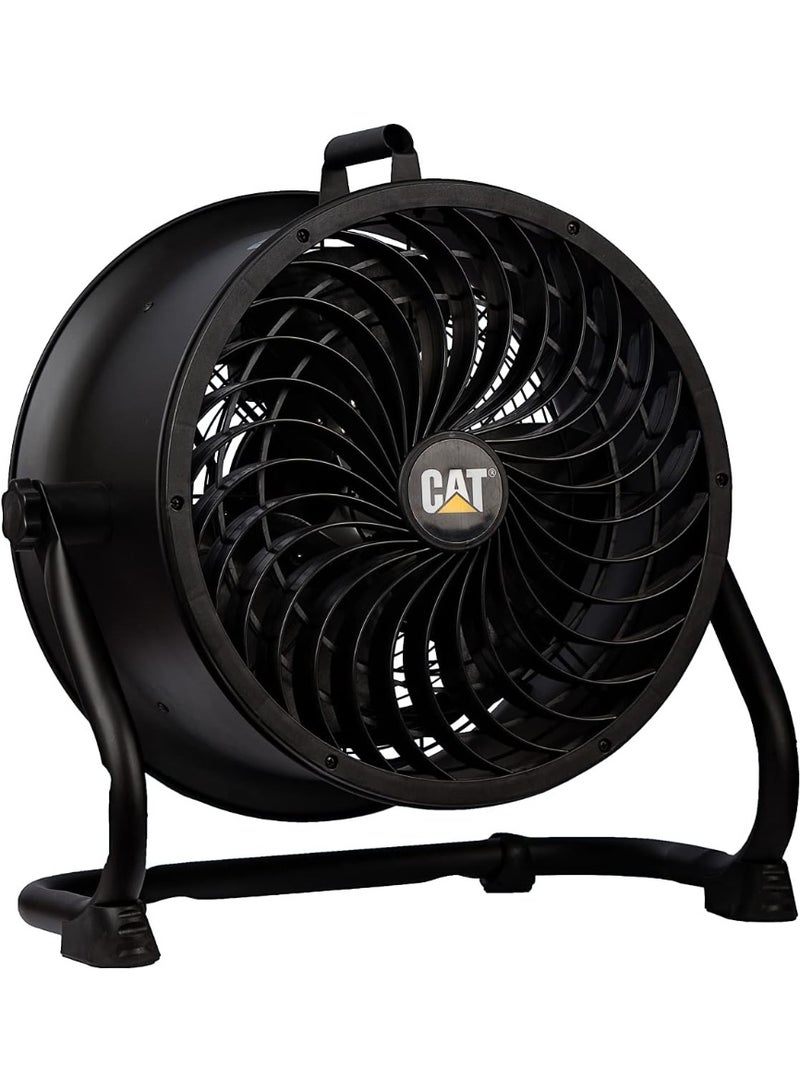 Catterpillar CAT by CATERPILLAR HVD-14AC 14 Inch high-velocity drum air circulator fan with 360-degree pivoting head metal housing wall mountable & dual ball bearing 4-speed motor cETL listed. For indoor use  - Image 1