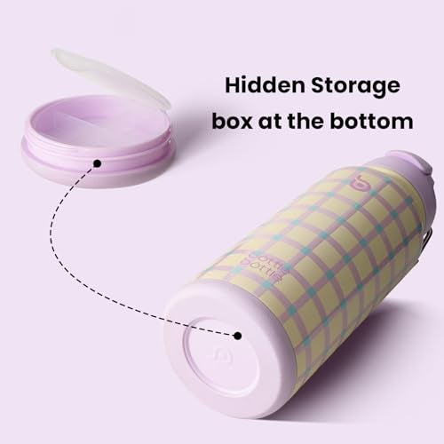 BOTTLE BOTTLE 32oz Insulated Water Bottle Stainless Steel Sport Water Bottle with Straw Dual-use Lid Design for Gym with Pill Box (VivaBands) - Image 2