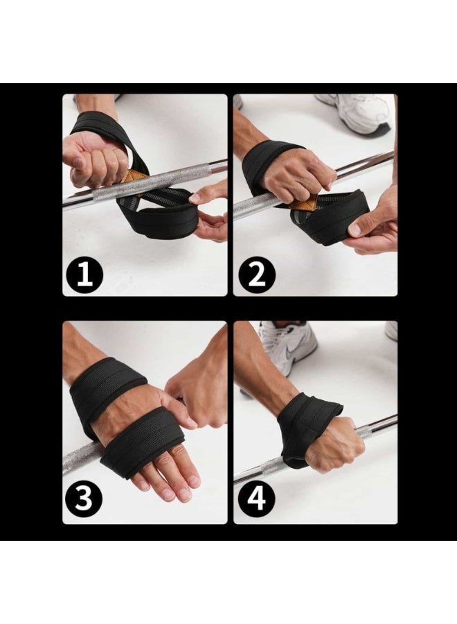 Aideli 2PCS Figure 8 Weight Lifting Straps, Non-Slip Wrist Support Straps for Deadlift, Powerlifting, Bodybuilding, Gym Workout & Fitness Training for Men and Women - Image 4