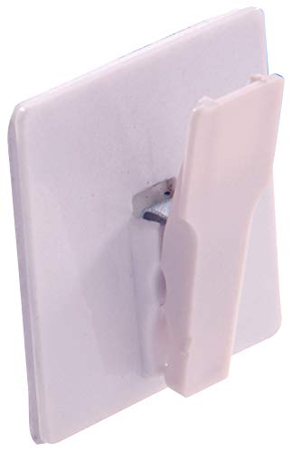 Hardware Essentials 852987 Spring Clip Hook White Adhesive Backed 2-Pack - Image 1