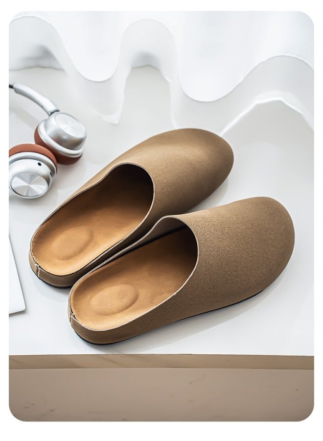 Men's Suede Birken Style Closed Toe Mule Slippers, Slip On Lazy Office Indoor Outdoor Clogs, Non-Slip Odor Resistant Comfort Casual Slides - Image 3