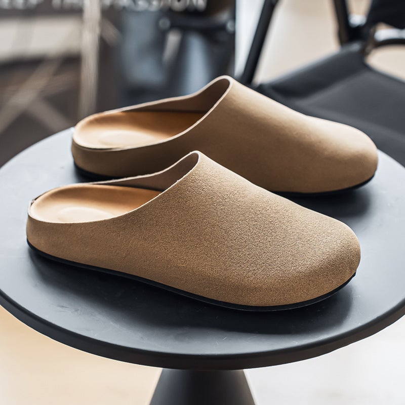 Men's Suede Birken Style Closed Toe Mule Slippers, Slip On Lazy Office Indoor Outdoor Clogs, Non-Slip Odor Resistant Comfort Casual Slides - Image 2