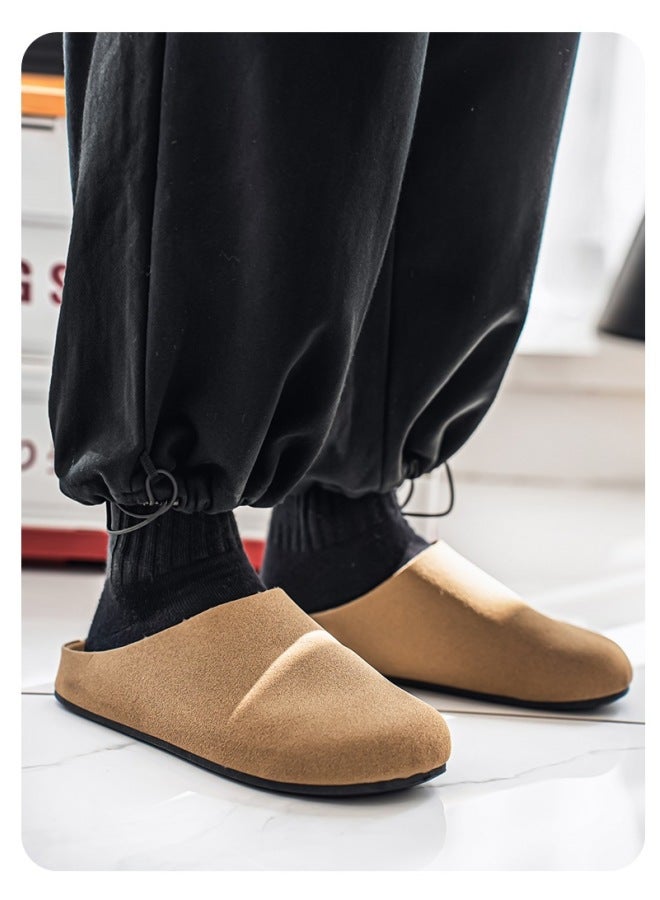 Men's Suede Birken Style Closed Toe Mule Slippers, Slip On Lazy Office Indoor Outdoor Clogs, Non-Slip Odor Resistant Comfort Casual Slides - Image 4