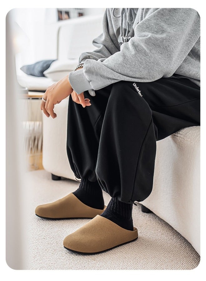 Men's Suede Birken Style Closed Toe Mule Slippers, Slip On Lazy Office Indoor Outdoor Clogs, Non-Slip Odor Resistant Comfort Casual Slides - Image 5