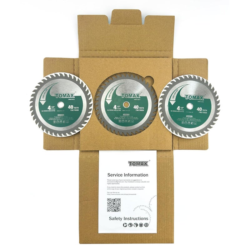 TOMAX 3 Pack 4-1/2 Inch 40 Tooth ATB Finishing Saw Blade with 3/8-Inch Arbor - Image 4