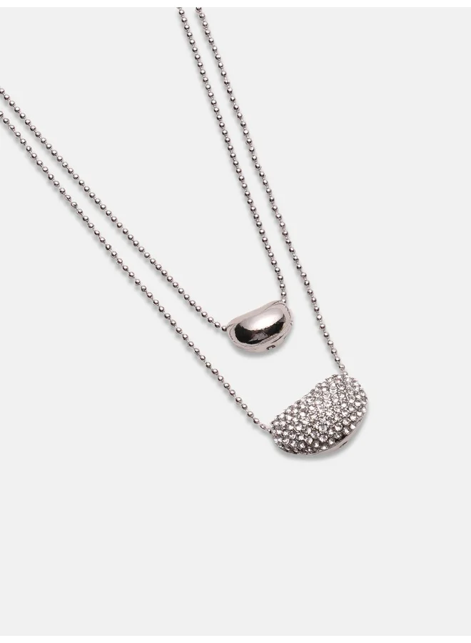 SOHI Bling Bean Multi-Strand Necklace