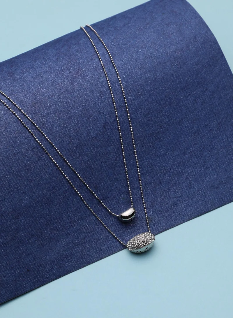 SOHI Bling Bean Multi-Strand Necklace