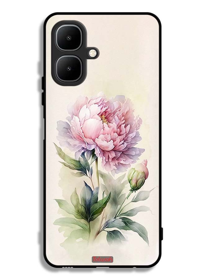 Tolwak Infinix Smart 10 Protective Case Cover Watercolor Rose Paint Art