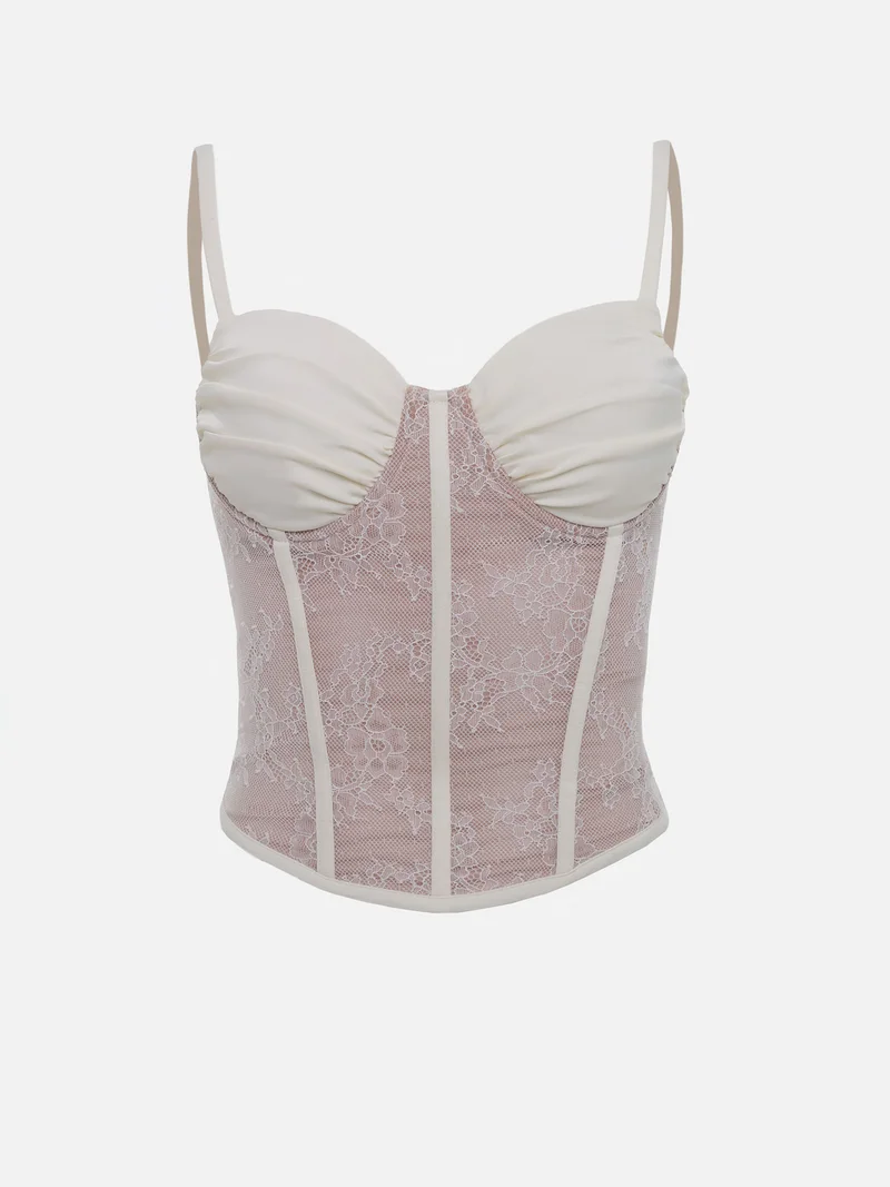 Lichi Satin and lace corset top