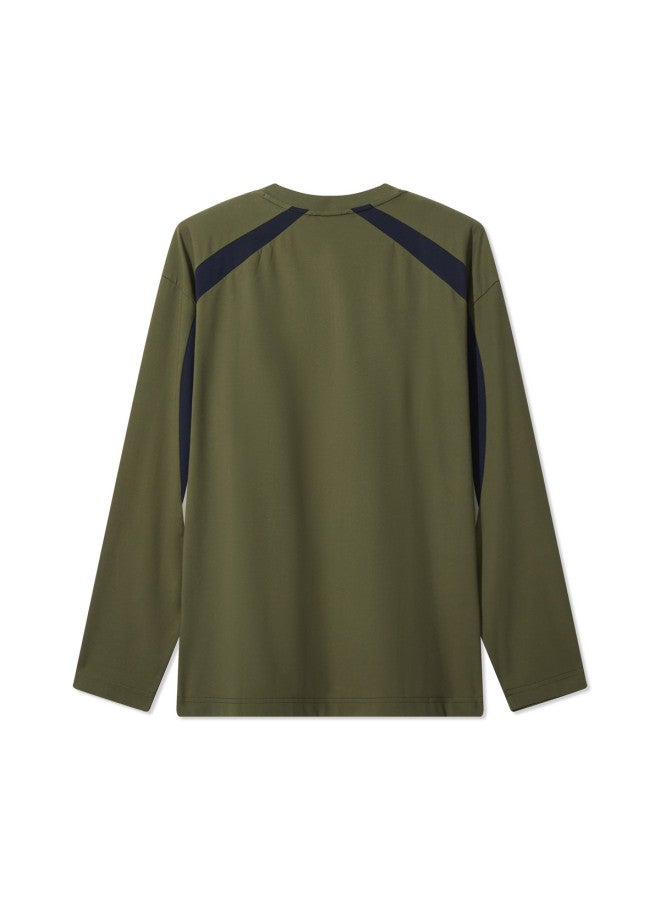Cabbeen Long Sleeve Men's T-shirt Loose Fashion Zipper Collar Top Trendy Long Sleeve T-shirt Men's Clothing - Image 3