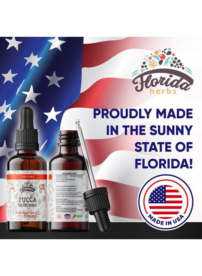 FLORIDA HERBS صبغة يوكّا من فلوريدا هيربز، مستخلص عضوي (يوكّا غلاوكا) جذر مجفف مكمل عشبي، غير معدل وراثيًا في غليسرين نباتي مضغوط على البارد، 700 ملغ، 2 أونصة (60 مل) - Image 5
