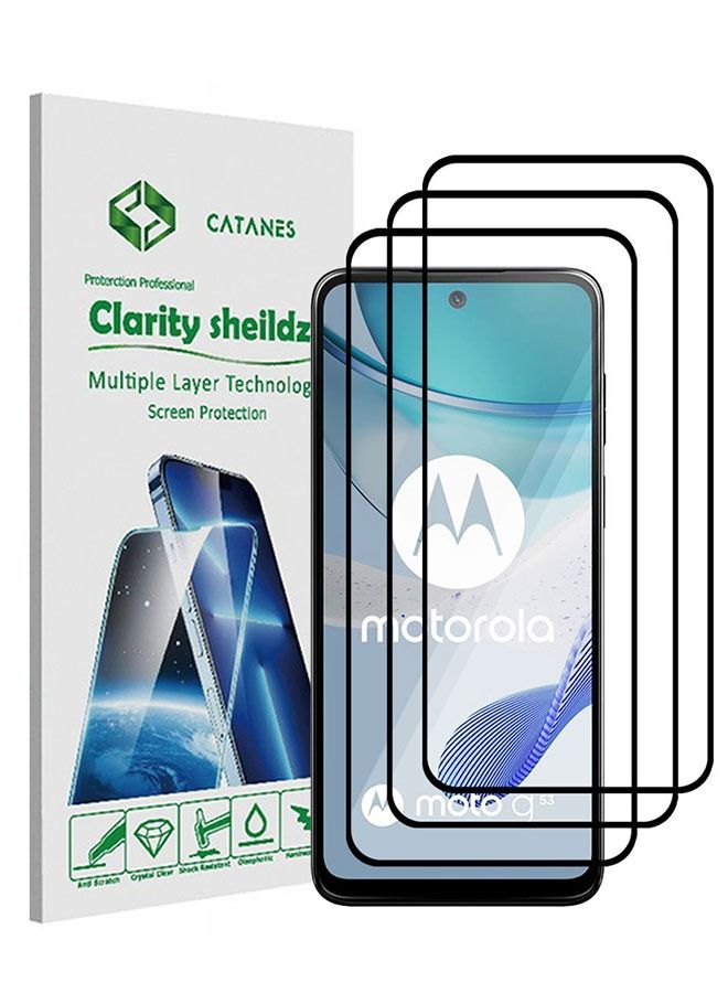 CATANES 3 Pack For Moto G53 Screen Protector Tempered Glass Full Glue Back - Image 1