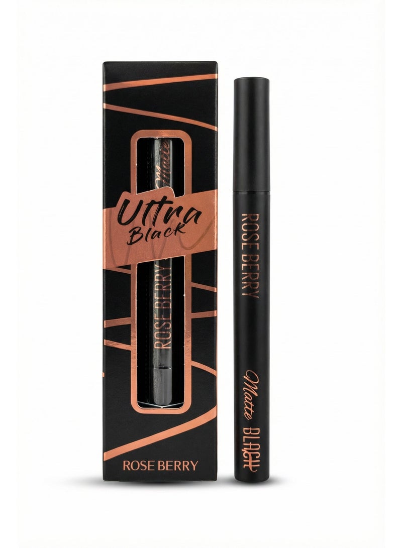 Rose Berry Ultra Black Eyeliner Pencil, Long-lasting, Matte Finish, 1g - Image 2