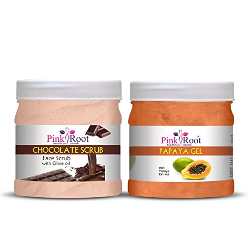 Pink Root Chocolate Scrub 500gm with Papaya Gel 500gm - Image 1