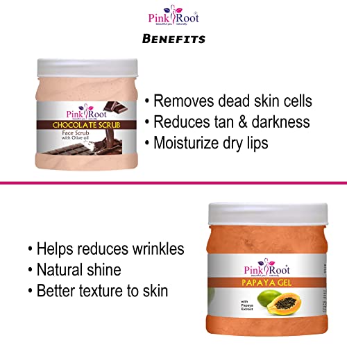 Pink Root Chocolate Scrub 500gm with Papaya Gel 500gm - Image 5